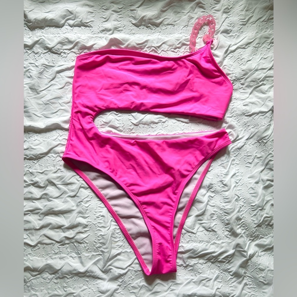 Shein Hot Pink One Piece Bathing Suit